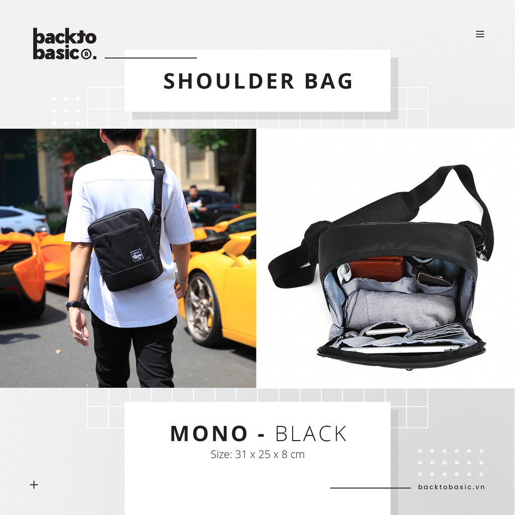 Túi đeo chéo Back To Basic - MONO nhiều ngăn chứa đồ, chống thấm nước | BigBuy360 - bigbuy360.vn