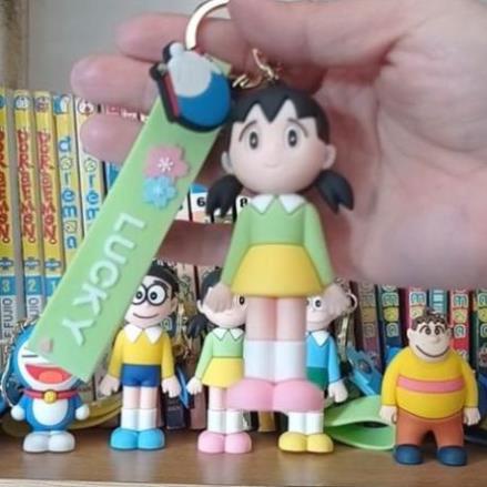 Móc Khoá Hoạt Hình 3D Cao Cấp Doremon Nobita Xuka Xeko Chaien Siêu Xịn Xò