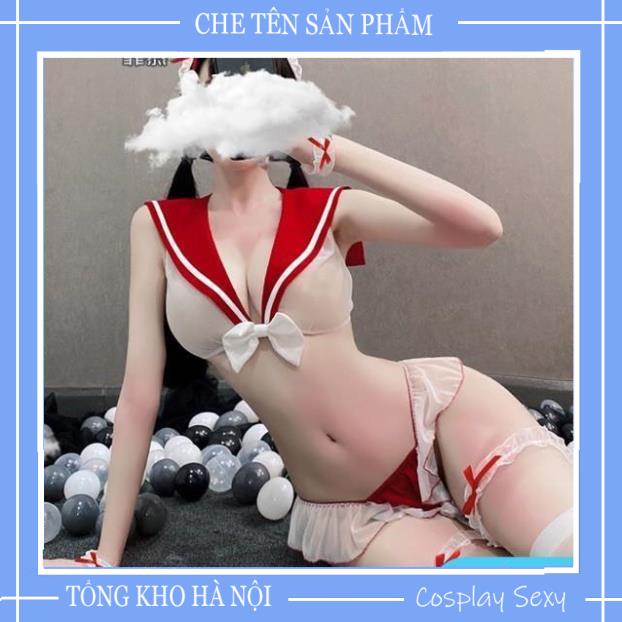 Bộ Đồ Ngủ Cosplay Sexy Nữ Sinh Xuyên Thấu, Váy Ngủ Thủy Thủ Voan Thun Lưới 3 Điểm - Hàng Cao Cấp - mã TTV006 TKVN | BigBuy360 - bigbuy360.vn