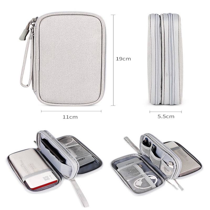 Túi Đựng Pin Sạc Dự Phòng 2 Lớp 20000mAh Cho Ổ Cứng/Cáp USB/Ổ Cứng Ngoài