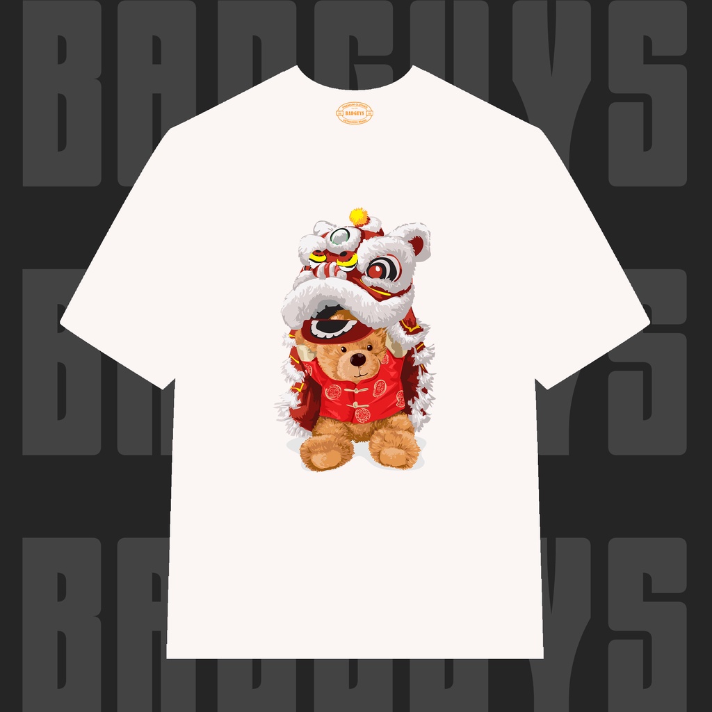 Áo thun Unisex form rộng Lion Dance Teddy BGS021 100% Cotton Cao Cấp - Local Brand Bad Guys Chính Hã