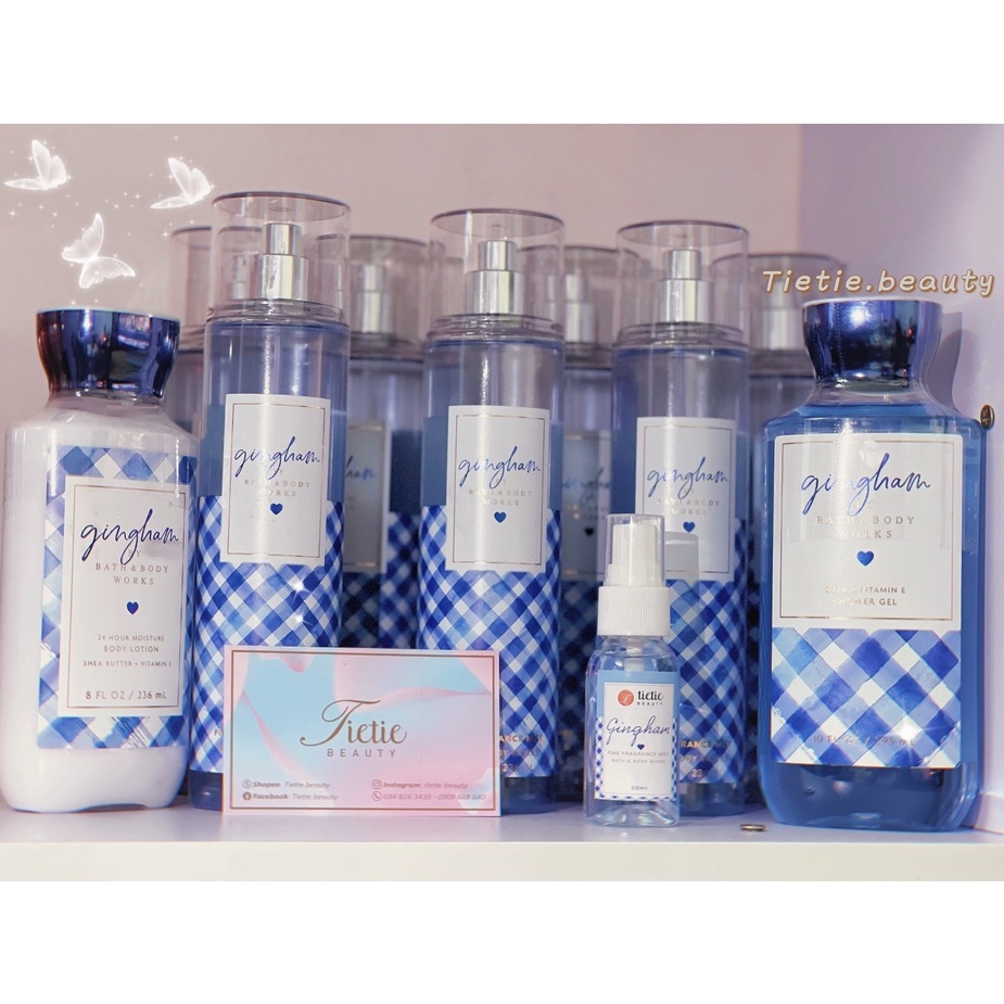 [Auth] Gingham - Dòng sản phẩm Sữa Tắm, Lotion, Xịt Thơm toàn thân Bath &amp; Body Works