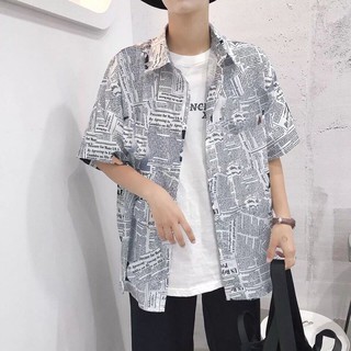 Áo sơ mi tờ báo newspaper unisex