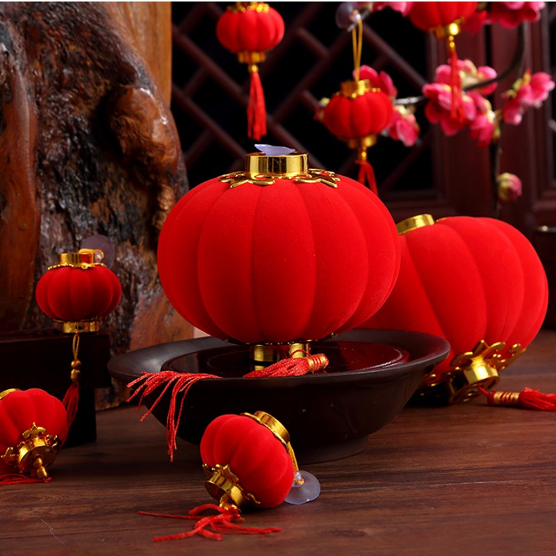 Set 30 Đèn Lồng Trang Trí Theo Phong Cách Lễ Hội Trung Hoa 3cm