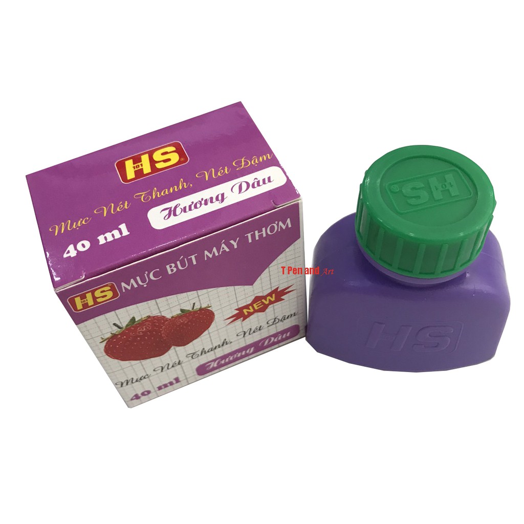 Mực Trái Dâu - Mực Bơm Viết Máy Tím Hộp Nhựa 40ml