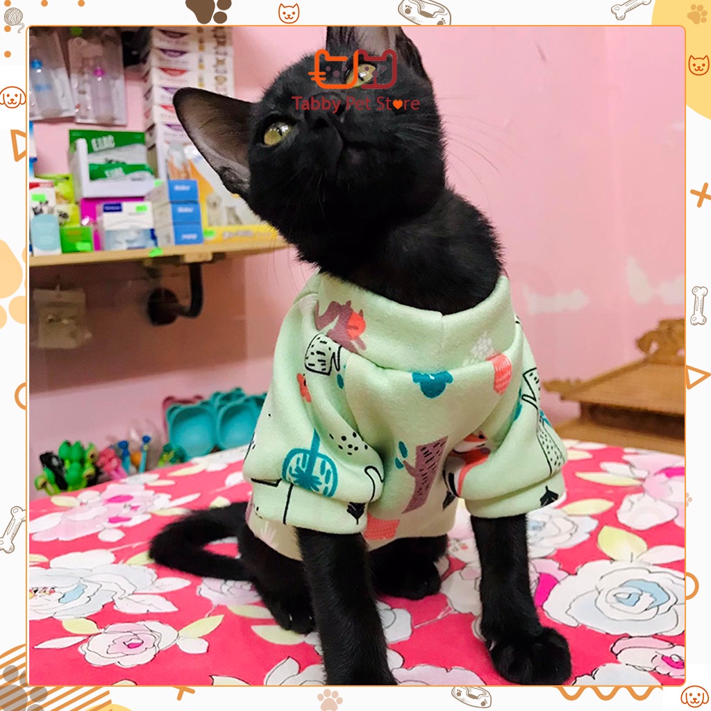 Quần áo cho chó mèo thú cưng chất liệu nỉ co giãn thời trang đáng yêu Tabby Pet Store