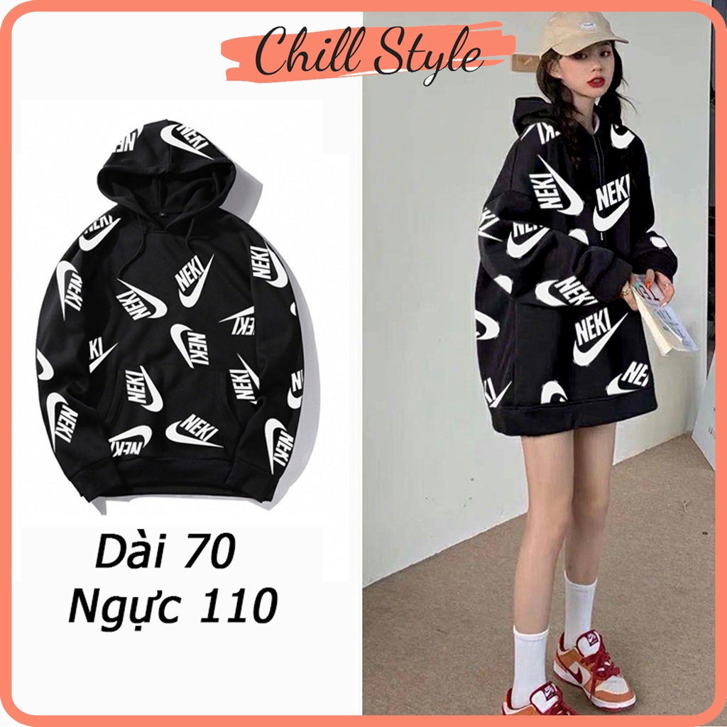 Áo hoodie dáng rộng in logo Áo hoodies UNISEX Chillstyle AD3
