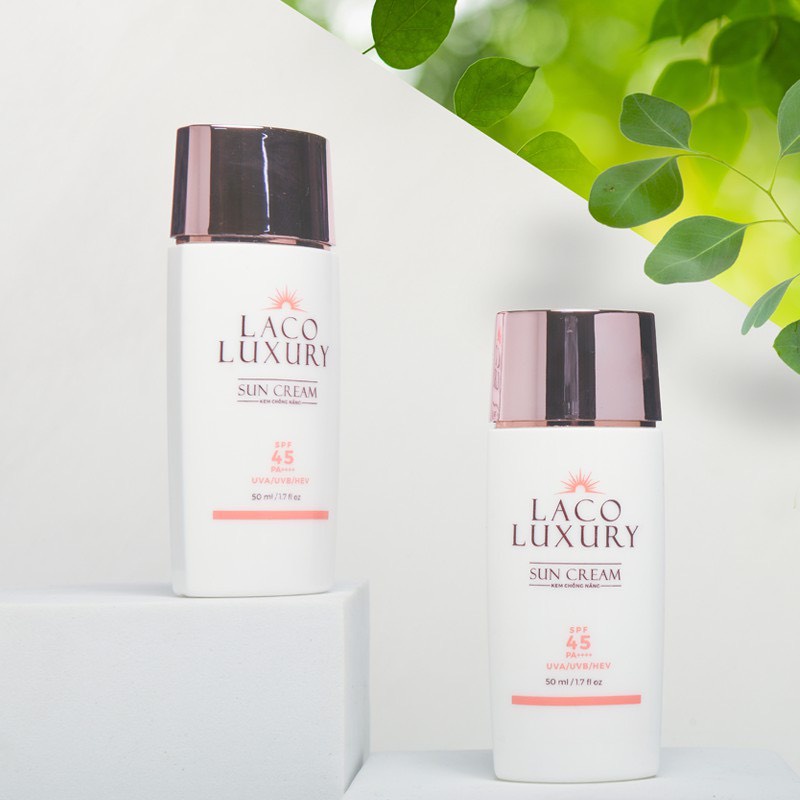 Kem chống nắng vật lý và hoá học Laco Luxury Sun Cream 50ml SPF45 PA++++ Lên Tone, Chống UVA, UVB, Không Nhờn, Kiềm Dầu