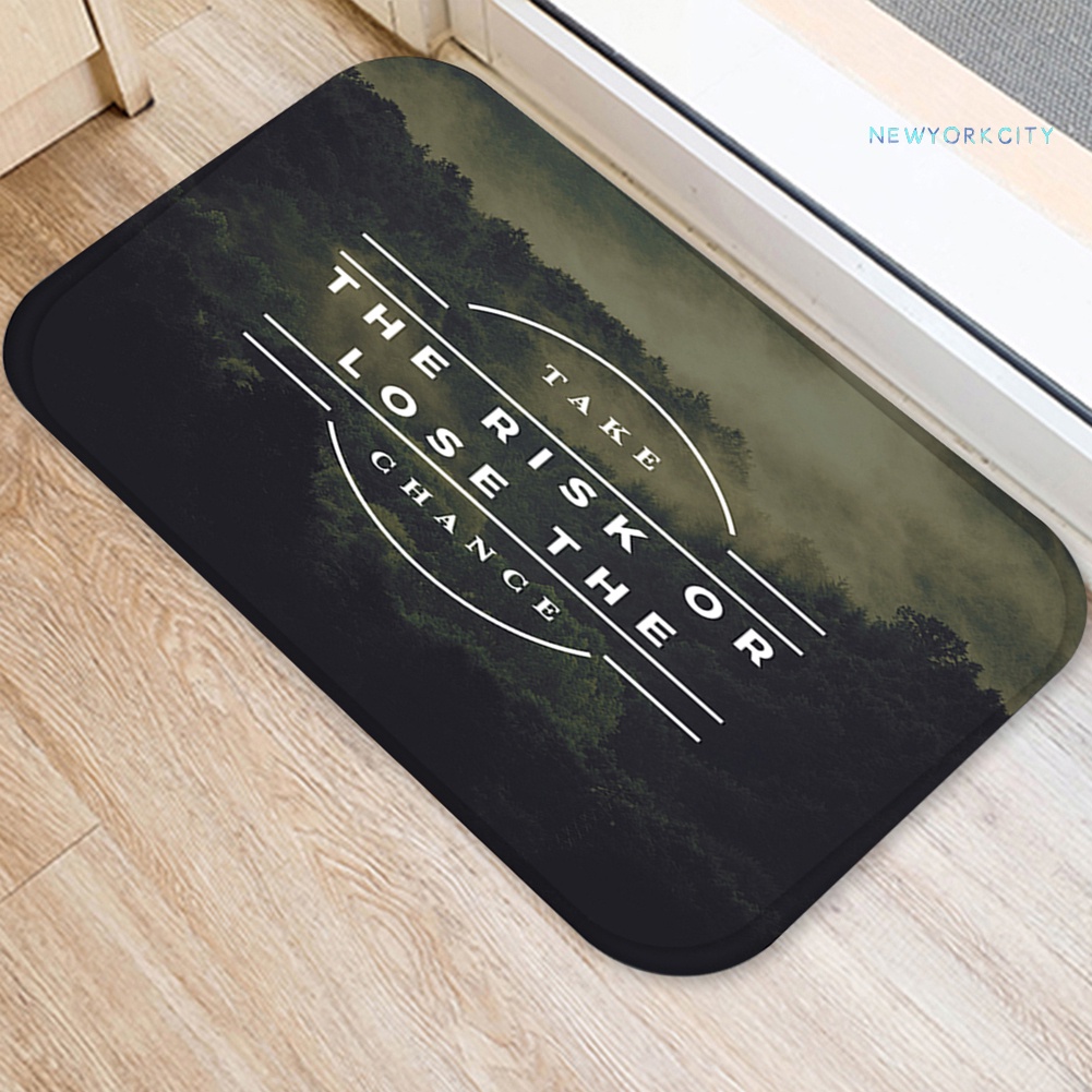 Thảm lót cửa chùi chân Chống Trượt In Chữ Độc Đáo Kích Thước 40x60cm