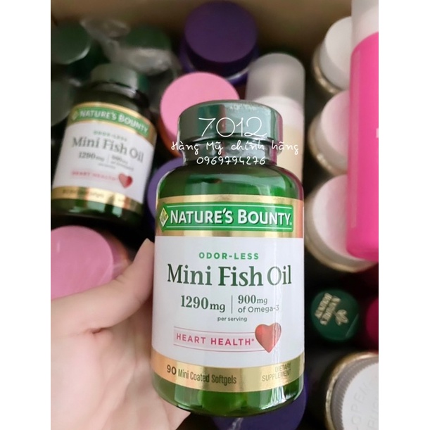Viên uống dầu cá không mùi viên nhỏ dễ uống Nature's Bounty Fish Oil 90 viên