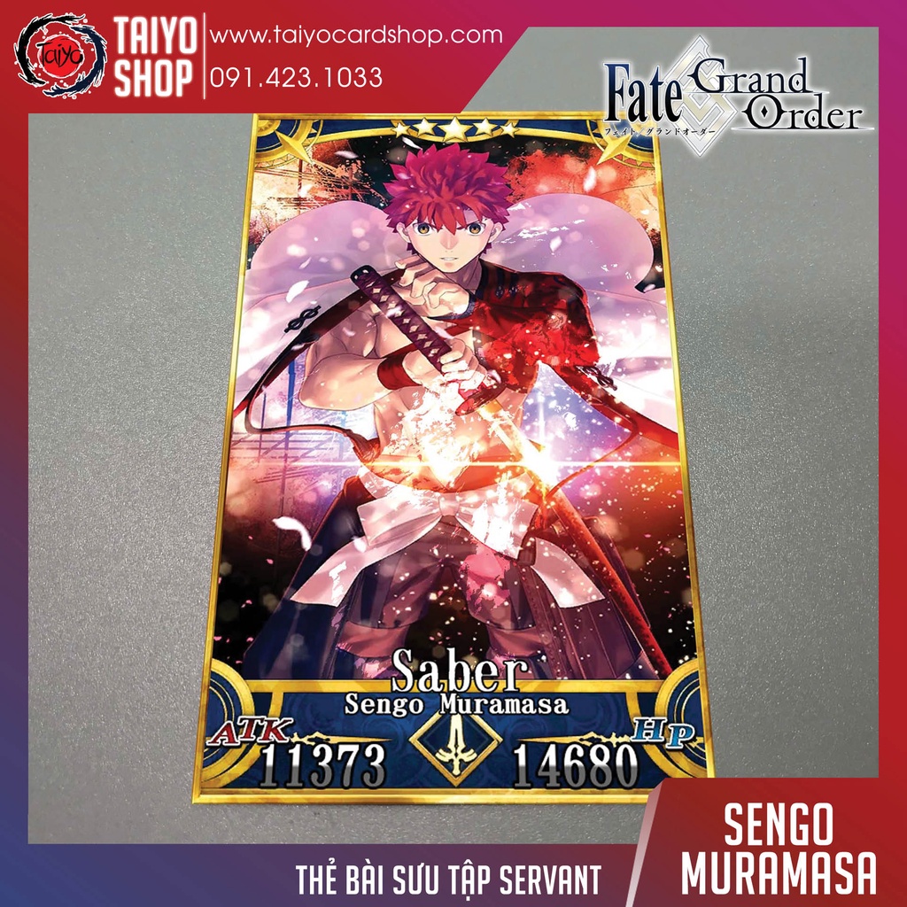 Thẻ bài custom card bánh xốp anime Fate/Grand Order FGO để sưu tầm tự chọn Sengo Muramasa