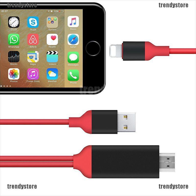 Cáp Chuyển Đổi 8 Pin Lightning Sang Hdmi Tv Av 2m Cho Iphone 7 7 + 6 6s 5 5s Ipad