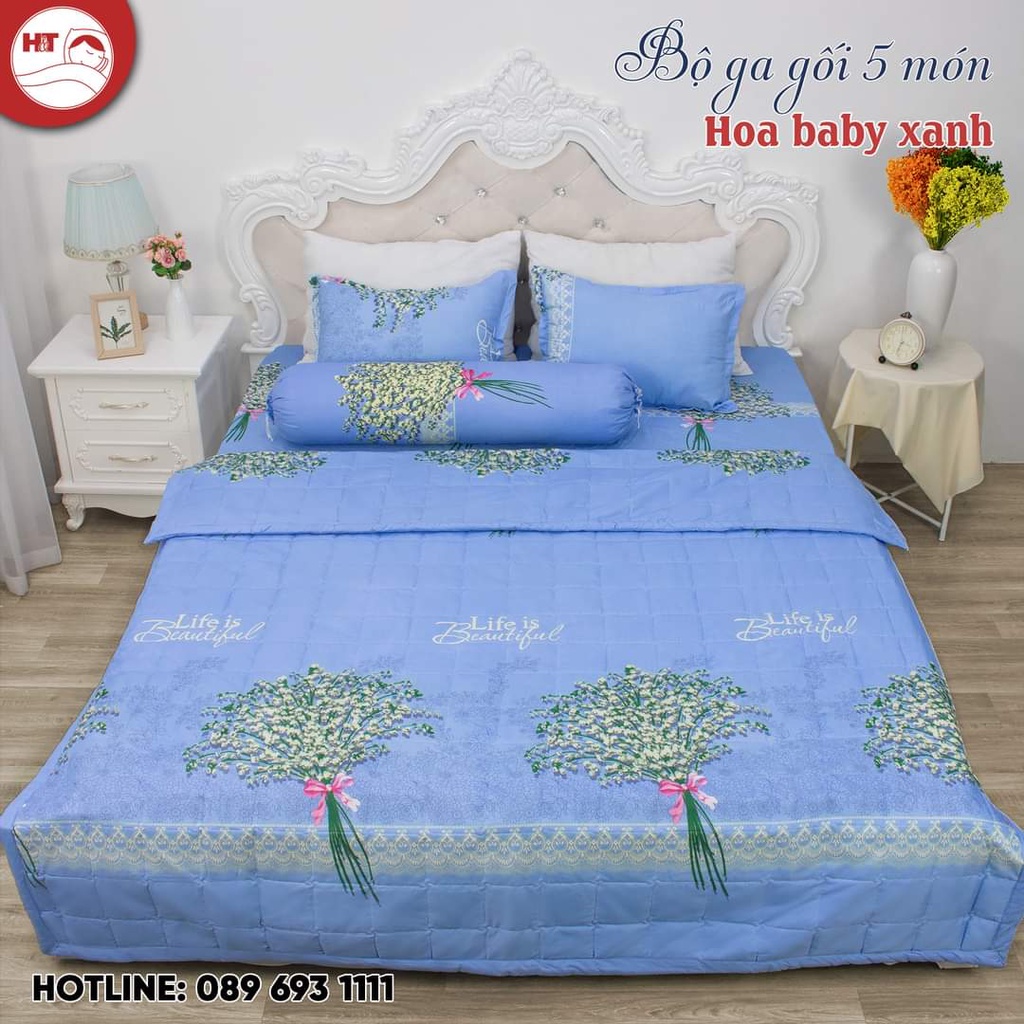 Bộ chăn hè trần bông ga gối 5 món poly cotton Hàn Quốc hàng loại 1 | BigBuy360 - bigbuy360.vn