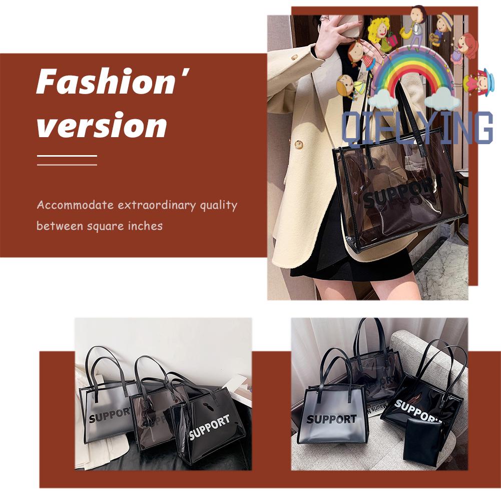 Túi Xách Tote Nhựa Tổng Hợp Cỡ Lớn Trong Suốt Thời Trang Cho Nữ