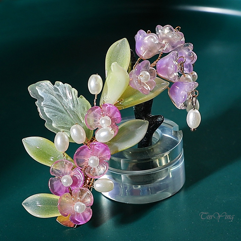 Kẹp tóc GETNOIVAS bằng kim loại thiết kế hoa hồng không phai màu phong cách Trung Hoa