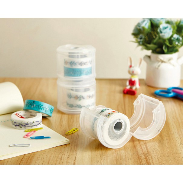 {Khác ~ Có sẵn/ Order} Phụ kiện trang trí: Hộp đựng kèm cắt washi tape di động