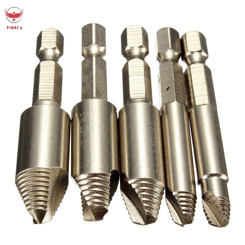 Bộ 5 Mũi Khoan Tháo Ốc Vít Đầu Lục Giác 1 / 4 Inch Thân Cứng Siêu Bền Tiện Dụng Cho Chế Tác Gỗ