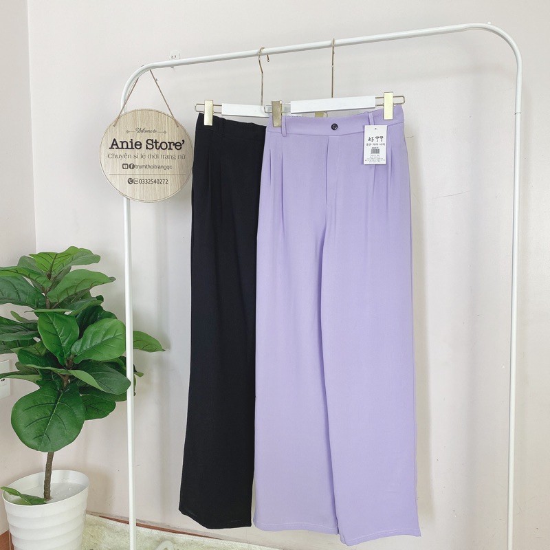 Quần Culottes Nữ Cạp Cao Vải Đũi 🦋 Quần Suông Nữ Ống Rộng Dáng Dài 2 Màu 🦋