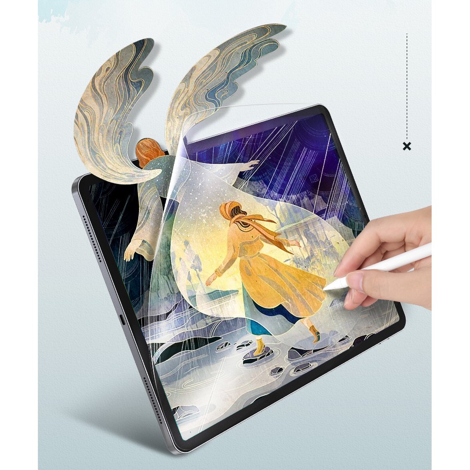 Dán màn hình iPad Paperlike Paper-like iPad 8th 7th gen air 3 2 10.2 Mini 2 3 4 5 pro 10.5 11 air 4 10.9 2020 /12.9" Chống vân tay. Ghi Chép - Viết - Vẽ như giấy thật