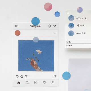 Sticker tròn phong cảnh
