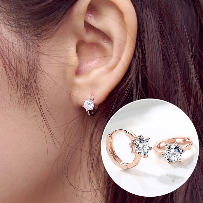 1 Đôi Bông Tai Hình Trái Tim/ Mũi Tên/ Mũi Tên Đính Đá Zircon Thời Trang Cho Nữ