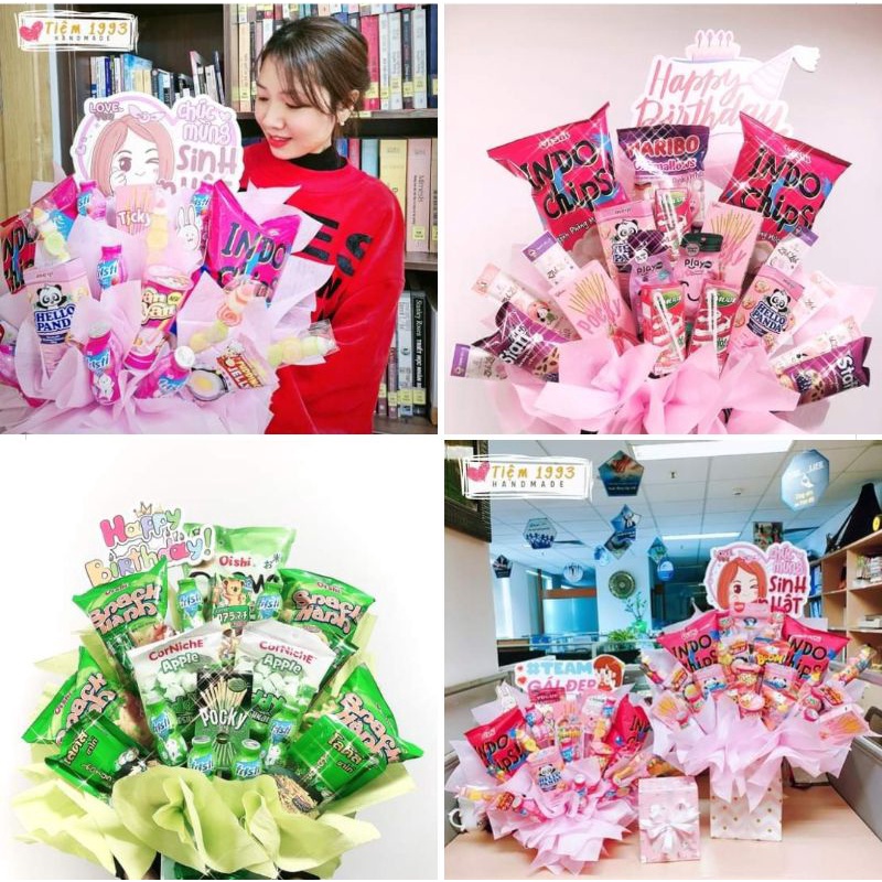 Hộp quà - Bó hoa bánh kẹo tặng sinh nhật cho bé