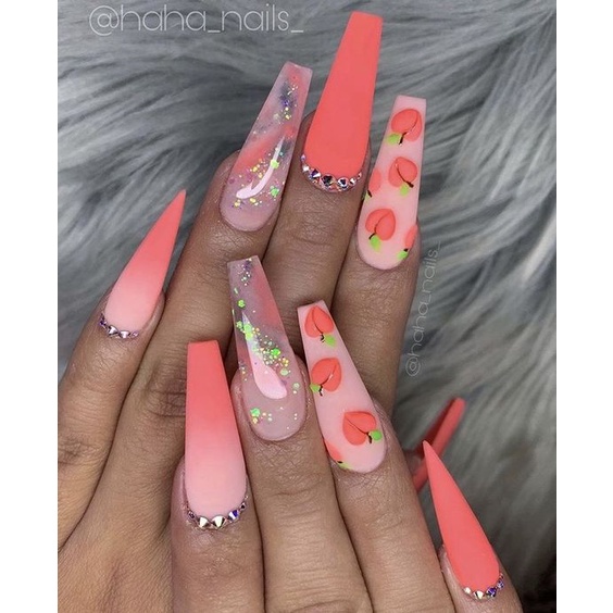 Sticker 3D Quả Đào | Hình Dán Móng Tay Đáng Yêu DD-600