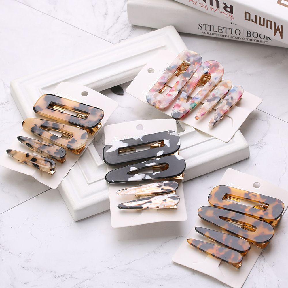 Set 4 Kẹp Tóc Hình Chữ Nhật Thời Trang Cho Nữ