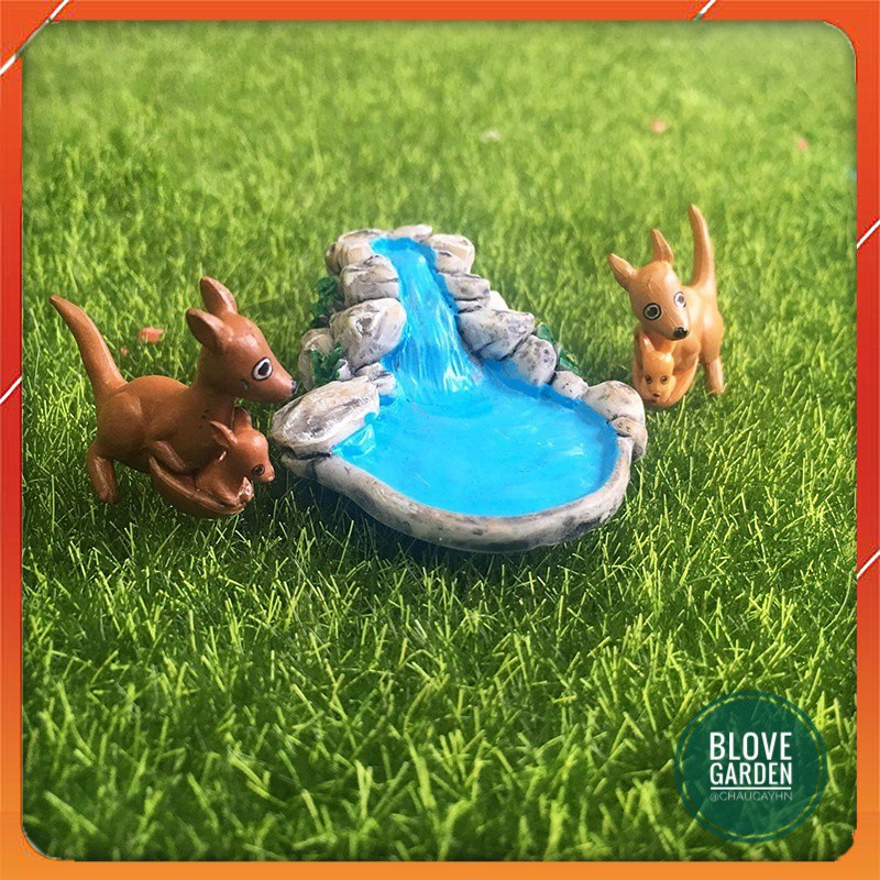 Tiểu cảnh - Thác nước làm phụ kiện terarium, trang trí chậu cây sen đá, xương rồng, nhà mô hình, charm slime