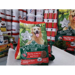 Thức Ăn Hạt Cho Chó Classic Pets 400g Vị Bò Cho Chó Lớn. Thức ăn chó