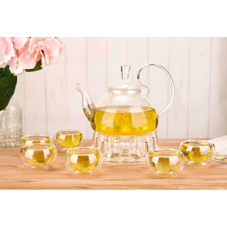 BỘ ẤM TRÀ THỦY TINH CHỊU NHIỆT, THỦY TINH BOROSILICATE KHÔNG CHÌ
