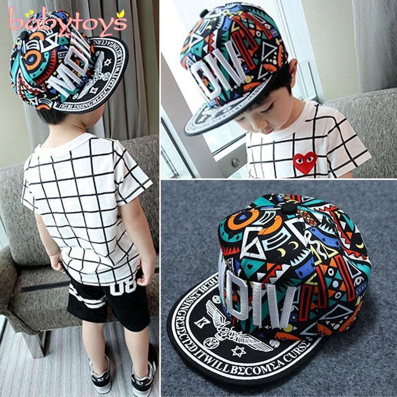Nón Snapback hoạ tiết chữ thêu phong cách bóng chày cho bé