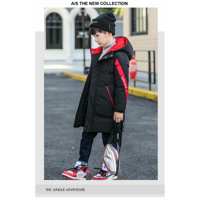 Áo khoác phao đại hàn dáng dài bé trai ảnh thật