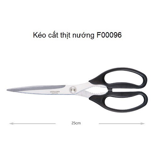 Kéo cắt thịt nướng Lock & Lock 25cm BULGOGI [ F00096 ] - kéo thép nhà bếp kẹp càng cua đa năng
