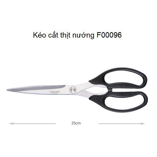 Kéo cắt thịt nướng Lock &amp; Lock 25cm BULGOGI [ F00096 ] - kéo thép nhà bếp kẹp càng cua đa năng