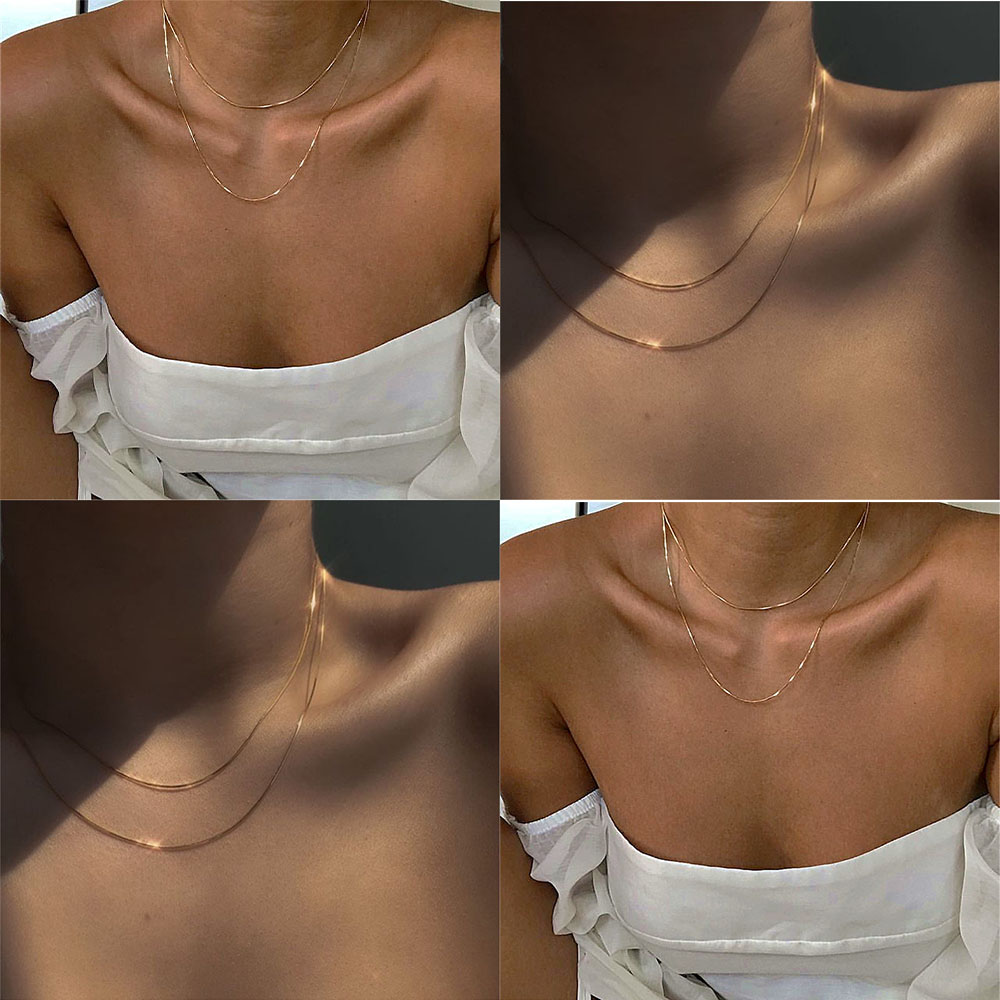 vòng cổ Hai Lớp Thiết Kế Đơn Giản Cho Nữ