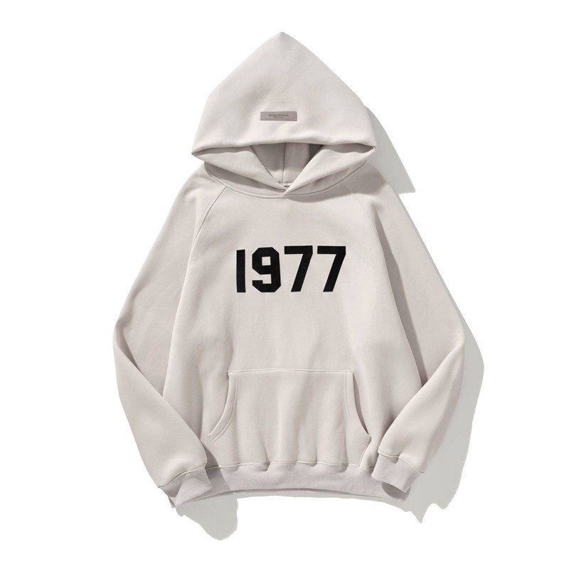 Áo Khoác Hoodie Vải Cotton In Họa Tiết Flocked Thời Trang Unisex 1977