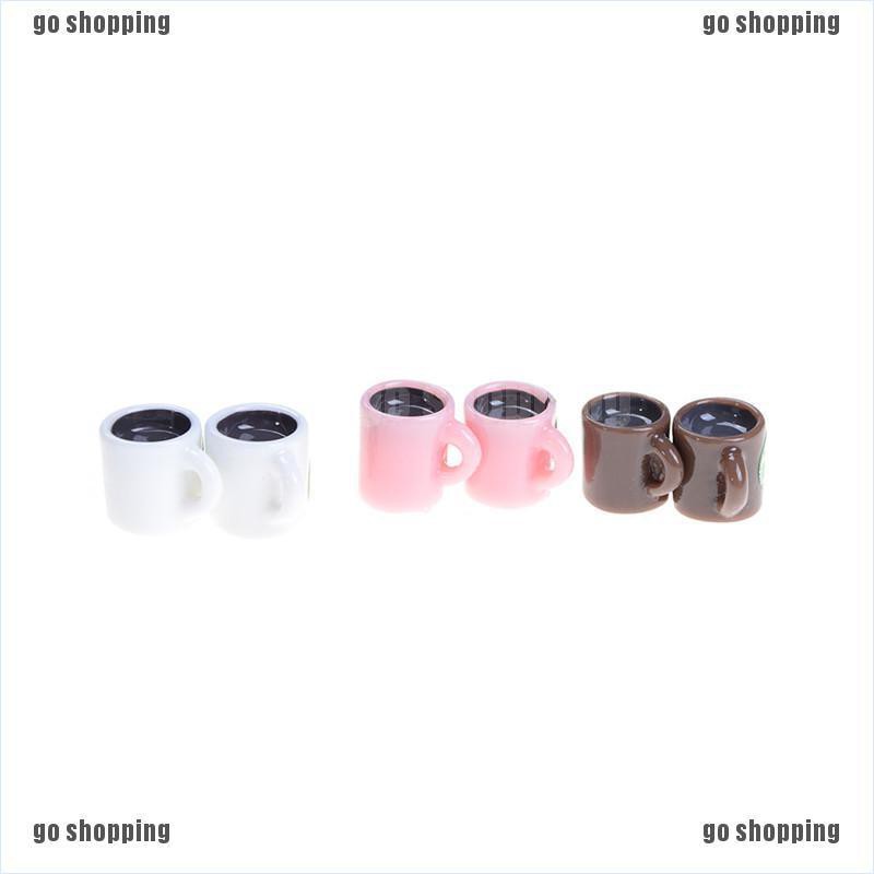 {go shopping}4Pcs Miniature Dollhouse Coffee Cup Kitchen Room Food Drink Home Decoration