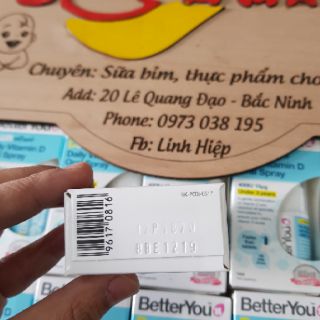 Vitamin D3 dạng xịt  Anh 400IU chống còi xương cho bé
