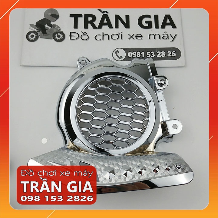 Ốp che quạt gió xe VISION năm 2021-2022-2023 đời mới nhất két nước xi inox cacbon - phụ kiện trang trí