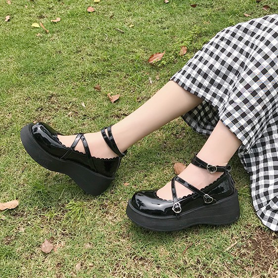 (SẴN 1 SỐ SIZE) Giày Ulzzang Nữ Đế 6 phân Khoá trái tim CỰC CUTE