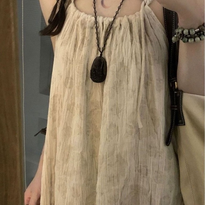 Đầm Maxi Hai Dây Dáng Rộng Phong Cách Nhật Bản Thời Trang Mùa Hè Ngọt Ngào Cho Nữ