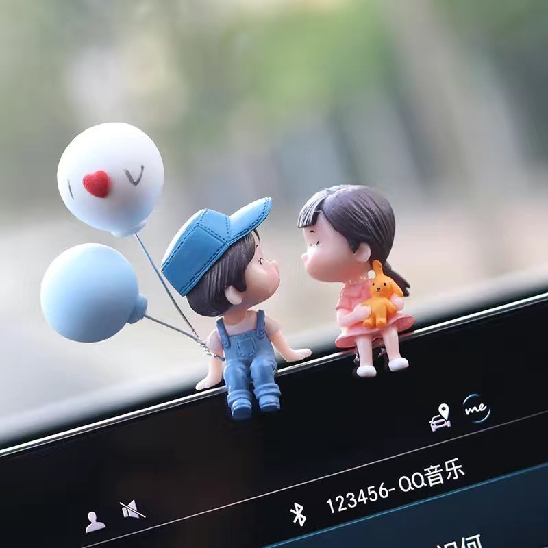 Phụ Kiện Trang Trí Xe Hơi Hình Cặp Đôi Dễ Thương