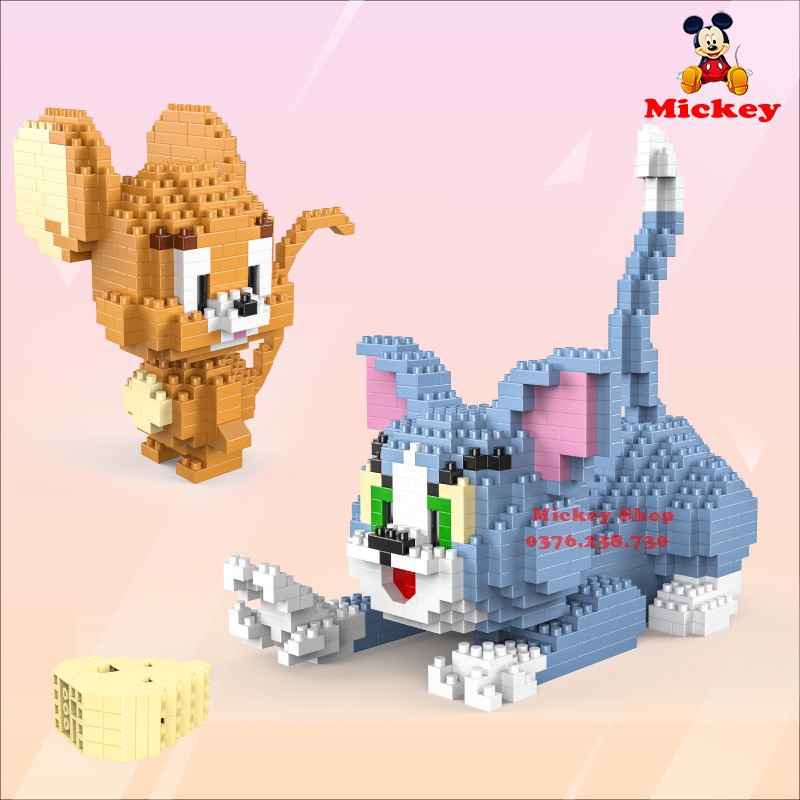 Bộ xếp hình Lego Tom và Jerry  HC MAGIC 9013 đồ chơi trẻ em nanoblock Đồ chơi lắp ráp lego cho bé