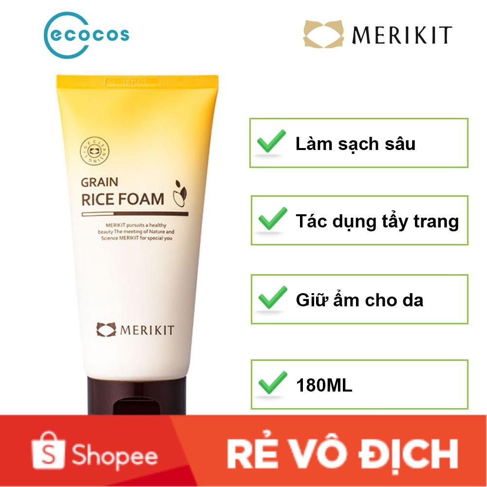 [FOLLOW GIẢM 20K] Sữa rửa mặt cám gạo, tẩy trang, làm sạch sâu, dành cho da nhạy cảm Merikit Grain Rice Foam Hàn Quốc | BigBuy360 - bigbuy360.vn