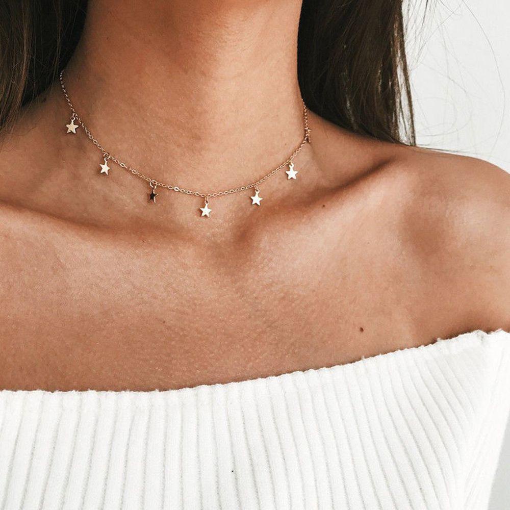 Me Chuỗi Ngôi Sao Đơn Giản|Vòng Cổ Choker Thời Trang Cho Nữ