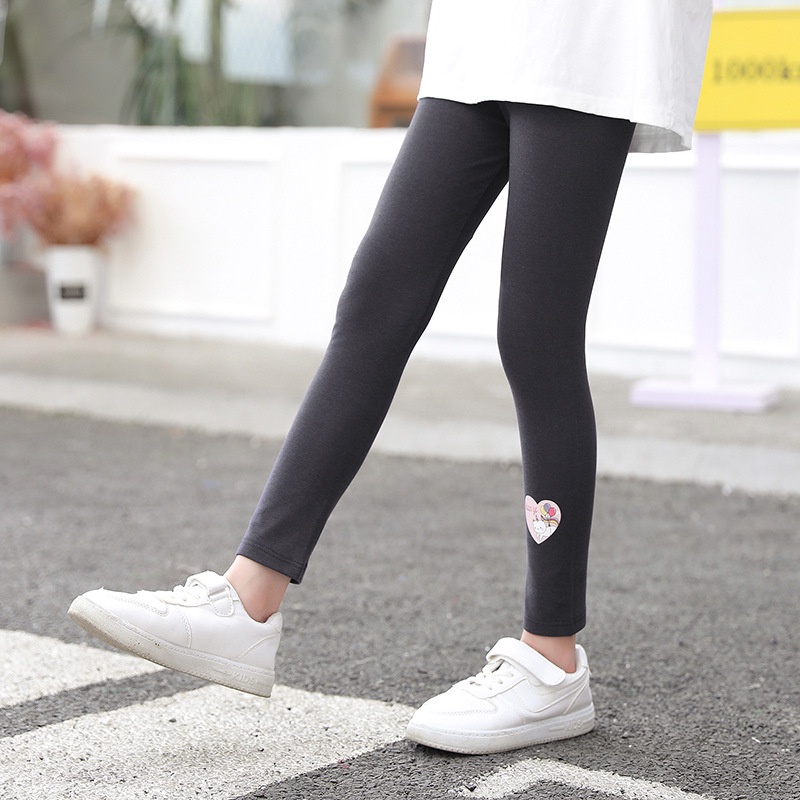 Quần legging dài 90-160CM bằng vải nhung mềm mại giữ ấm phong cách Hàn Quốc cho bé gái