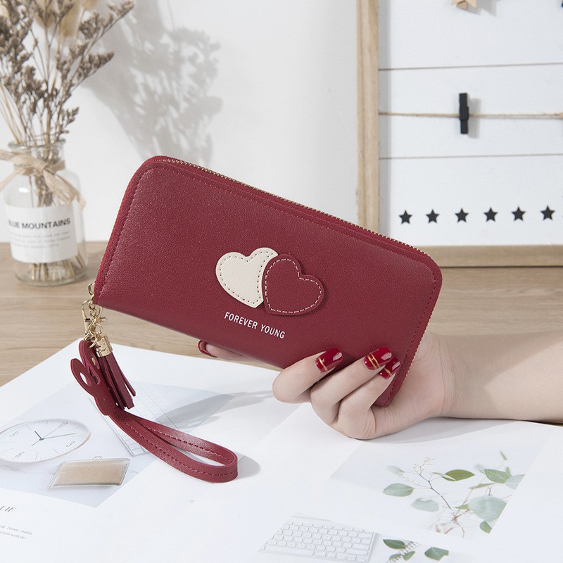 Ví dáng dài hình trái tim đôi FOREVER YOUNG siêu hót B098