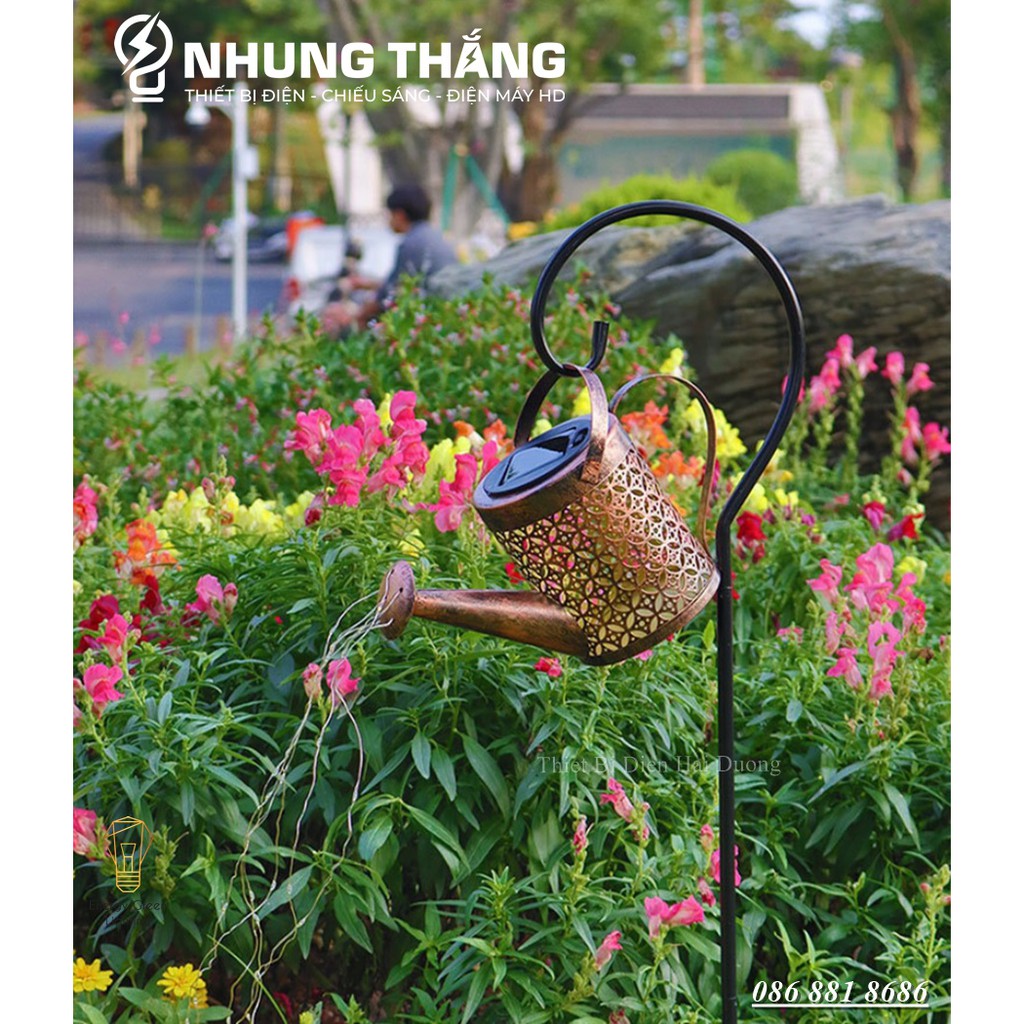 Bình Nước Tưới Cây Nghệ Thuật MT-157 Gắn Dây Đèn LED - Sử Dụng Năng Lượng Mặt Trời - Chống Nước IP65 - Bảo Hành 12 Tháng