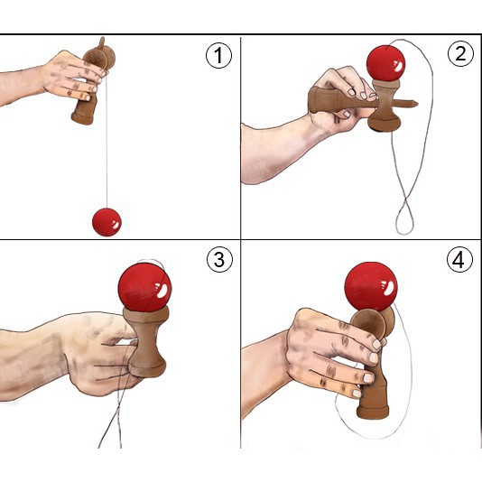 Trò chơi tung bóng Kendama Basic bằng gỗ Trò chơi cổ điển Nhật Bản